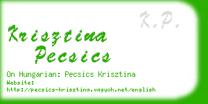 krisztina pecsics business card